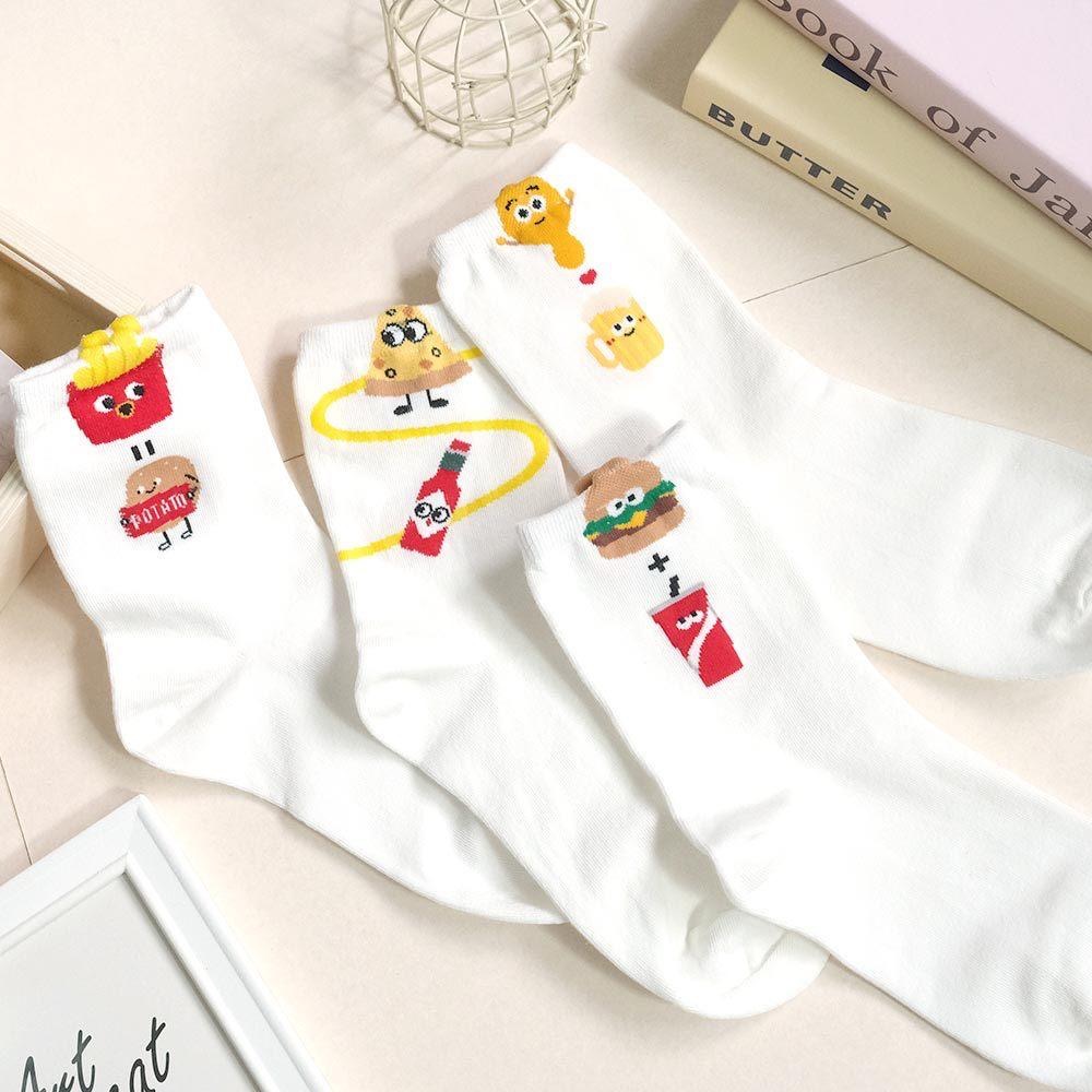 AHUA 阿華有事嗎 立體耳朵眼睛食物組合中筒襪 K2314 正韓襪子 百搭純棉襪 韓妞必備 少女襪-細節圖6