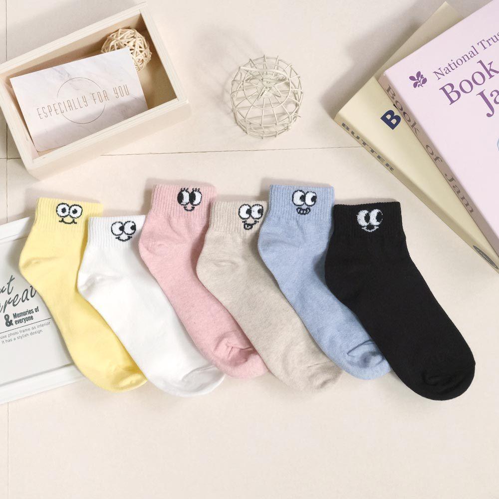 AHUA 阿華有事嗎 立體毛毛圓圓眼睛逗趣表情短襪 K2316 正韓襪子 百搭純棉襪 韓妞必備 少女襪-細節圖3