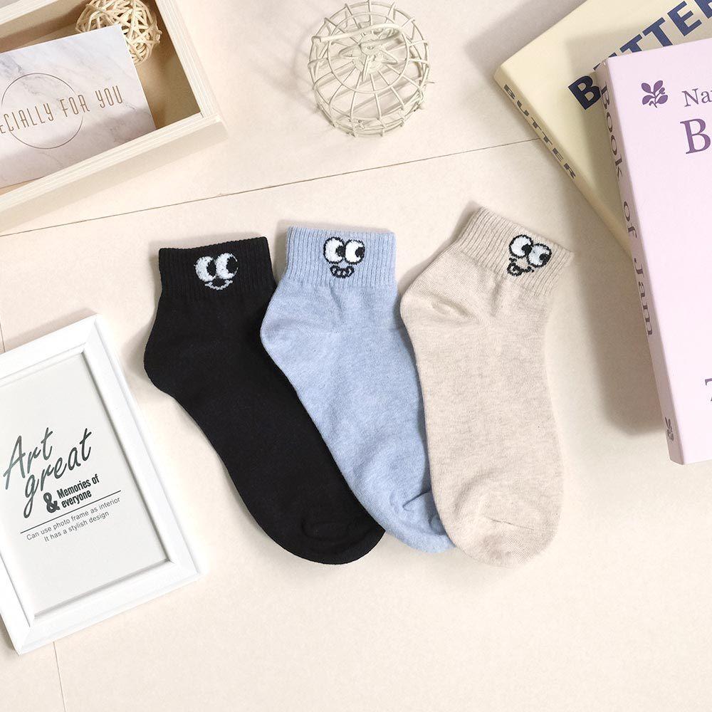 AHUA 阿華有事嗎 立體毛毛圓圓眼睛逗趣表情短襪 K2316 正韓襪子 百搭純棉襪 韓妞必備 少女襪-細節圖4