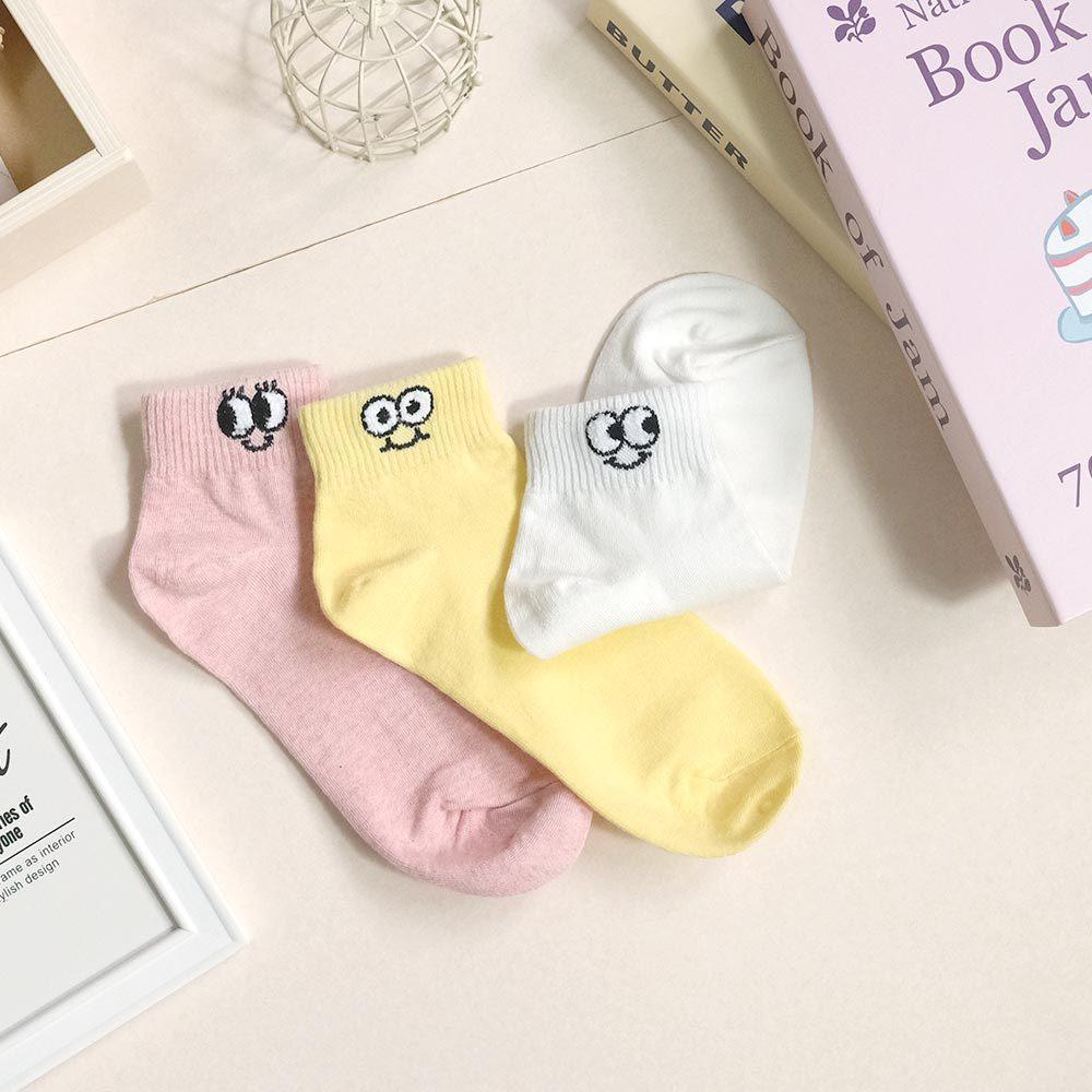 AHUA 阿華有事嗎 立體毛毛圓圓眼睛逗趣表情短襪 K2316 正韓襪子 百搭純棉襪 韓妞必備 少女襪-細節圖5