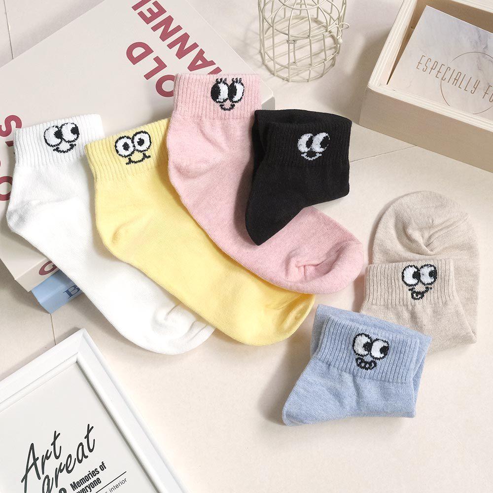AHUA 阿華有事嗎 立體毛毛圓圓眼睛逗趣表情短襪 K2316 正韓襪子 百搭純棉襪 韓妞必備 少女襪-細節圖6