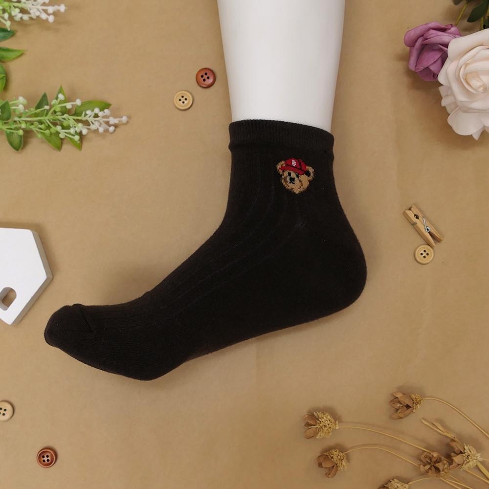 AHUA 阿華有事嗎 Bear Man戴帽小熊男生短襪 男襪 K2317 正韓襪子 百搭純棉襪  印花男襪  純棉襪-細節圖6