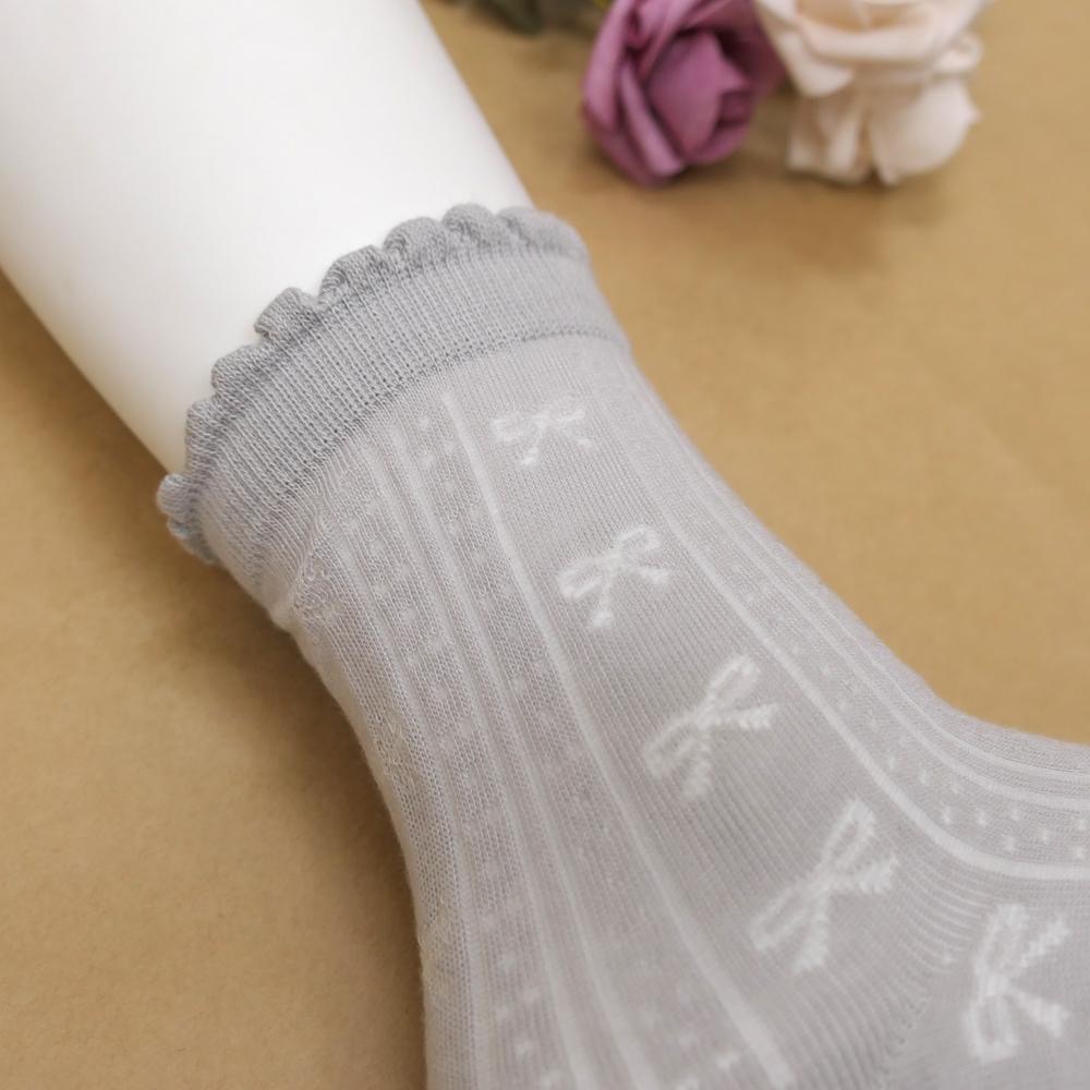 AHUA 阿華有事嗎 直線條蝴蝶結透膚中筒襪 K2329 正韓襪子 百搭純棉襪 韓妞必備 少女襪-細節圖9