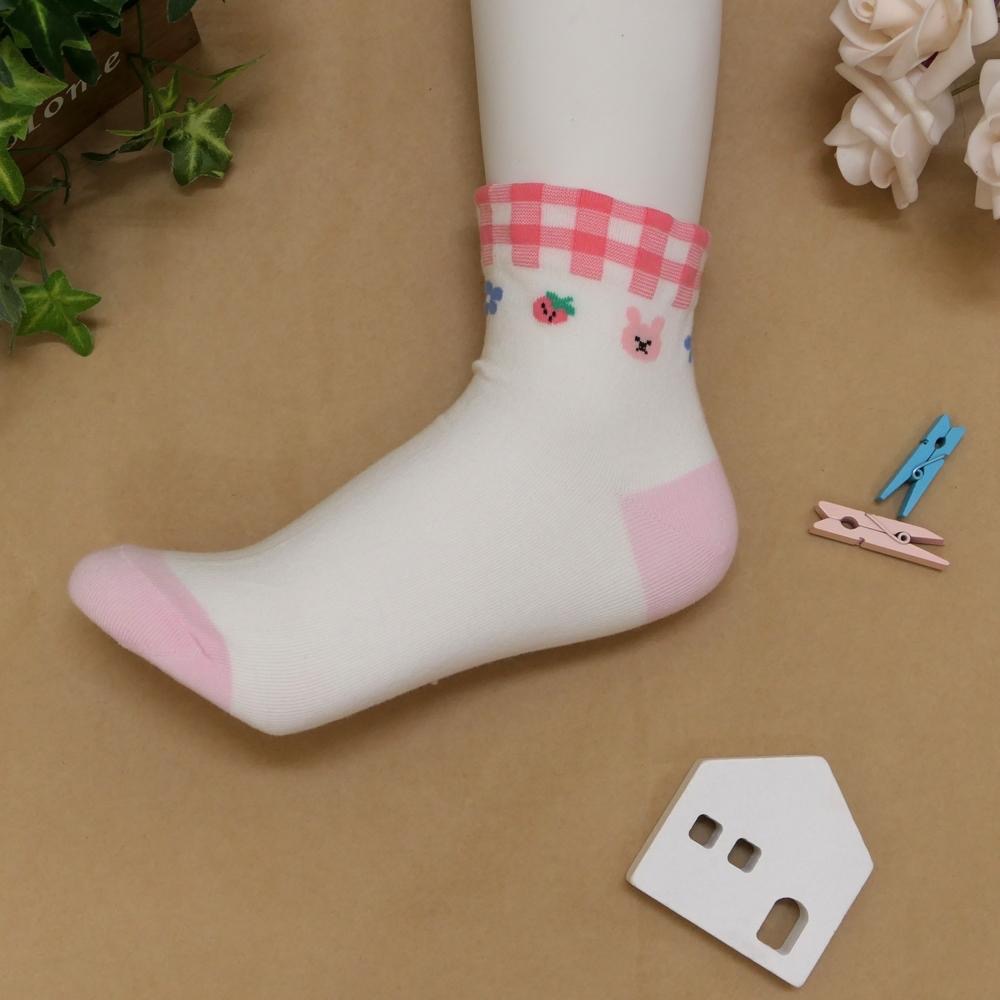 AHUA 阿華有事嗎 Dear 小動物撞色格紋無痕襪口短襪 K2324 正韓襪子 百搭純棉襪 韓妞必備 少女襪-細節圖9