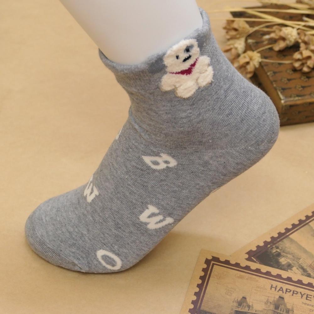 AHUA 阿華有事嗎 立體耳朵毛毛襪口小狗滿版英文短襪 K2325 正韓襪子 百搭純棉襪 韓妞必備 少女襪-細節圖9