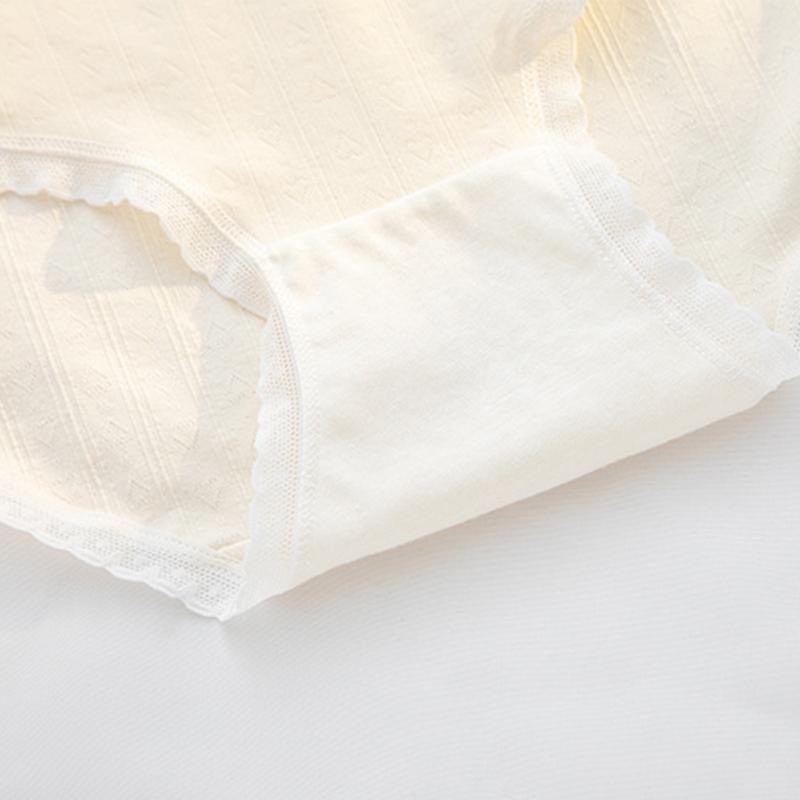 AHUA 阿華有事嗎 米黃系刺繡布貼抗菌蕾絲花邊內褲 I0086 女生內褲  流行少女內褲 可愛內褲-細節圖8