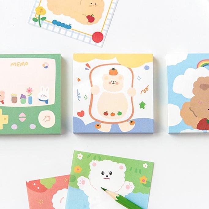 AHUA 阿華有事嗎 綿綿小熊朋友可撕式留言記事便條紙 O0024 可愛 文具 開學用品-細節圖4