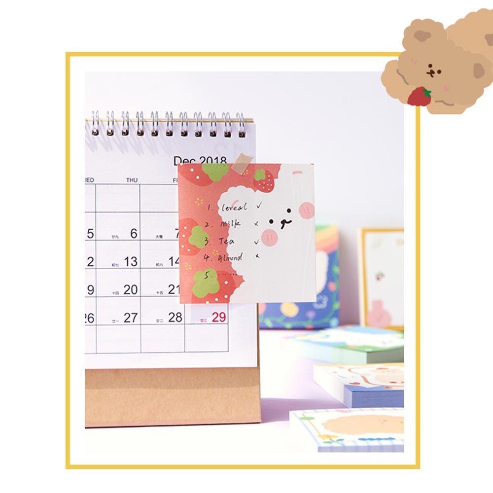 AHUA 阿華有事嗎 綿綿小熊朋友可撕式留言記事便條紙 O0024 可愛 文具 開學用品-細節圖7