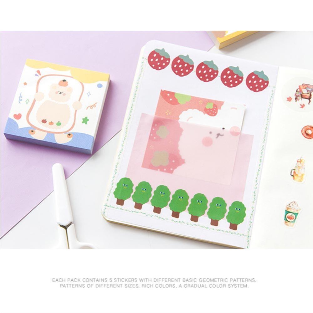 AHUA 阿華有事嗎 綿綿小熊朋友可撕式留言記事便條紙 O0024 可愛 文具 開學用品-細節圖9