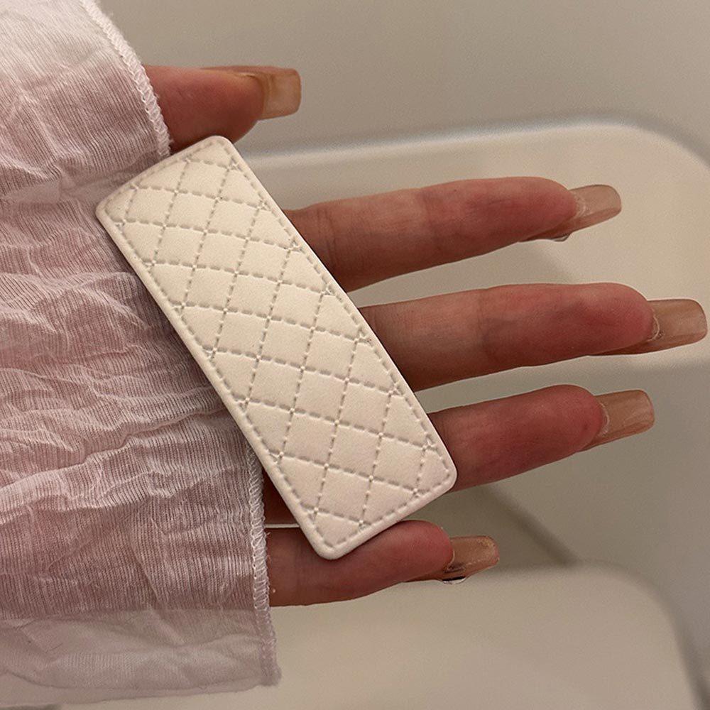 AHUA 阿華有事嗎 純色小香風造型皮質髮夾 E0126 可愛 百搭 少女 髮夾 髮飾 配件-細節圖7