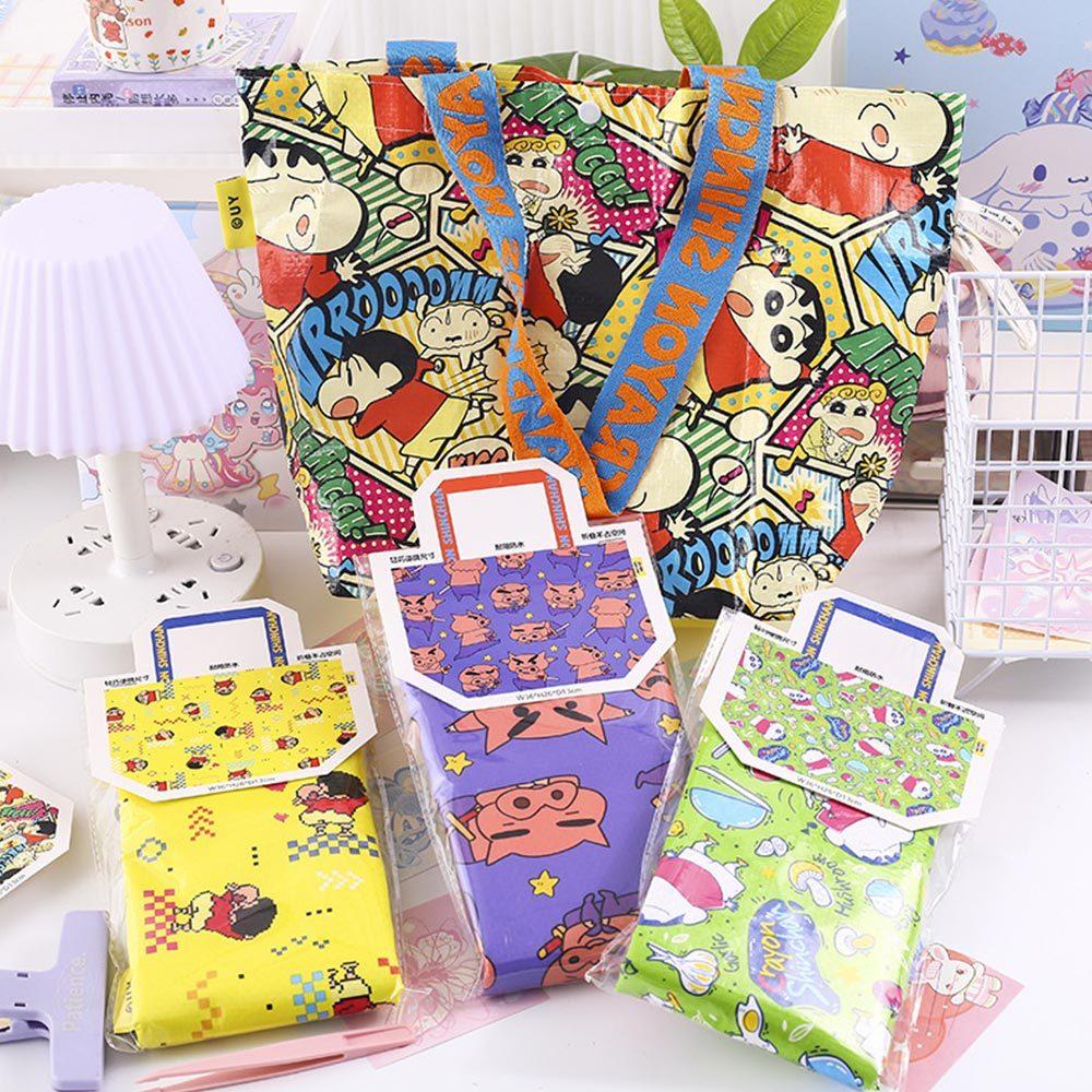 AHUA阿華有事嗎 蠟筆小新手提可折疊手提袋 B0107 摺疊袋 收納袋 防水袋 海灘包 肩背包-細節圖4