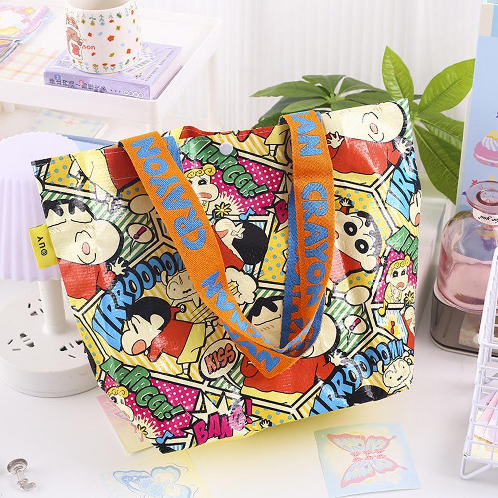 AHUA阿華有事嗎 蠟筆小新手提可折疊手提袋 B0107 摺疊袋 收納袋 防水袋 海灘包 肩背包-細節圖5