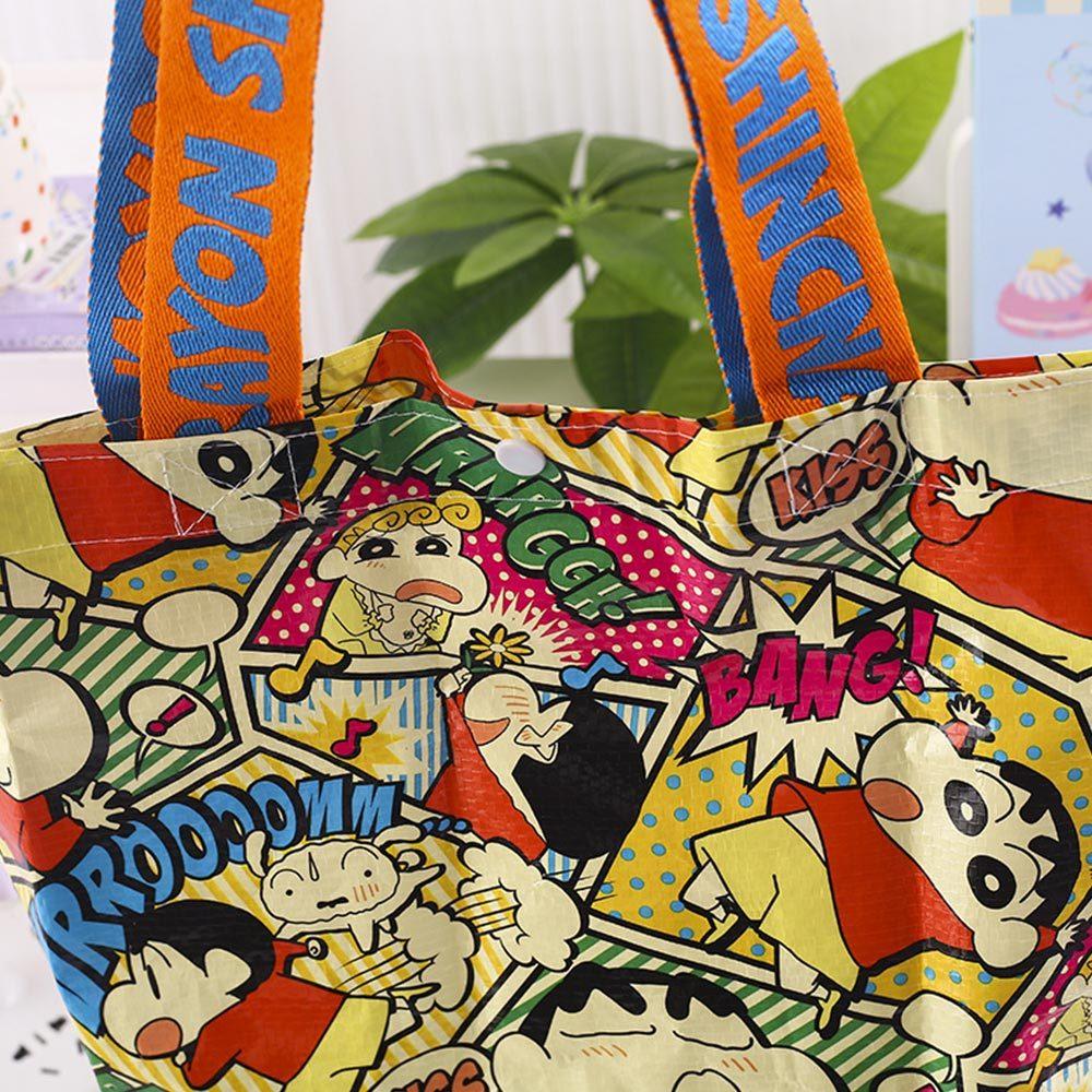 AHUA阿華有事嗎 蠟筆小新手提可折疊手提袋 B0107 摺疊袋 收納袋 防水袋 海灘包 肩背包-細節圖6