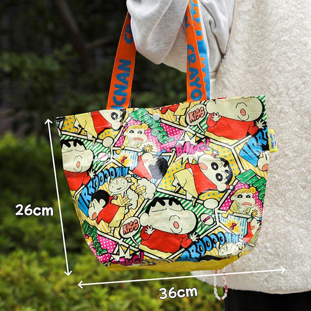 AHUA阿華有事嗎 蠟筆小新手提可折疊手提袋 B0107 摺疊袋 收納袋 防水袋 海灘包 肩背包-細節圖7