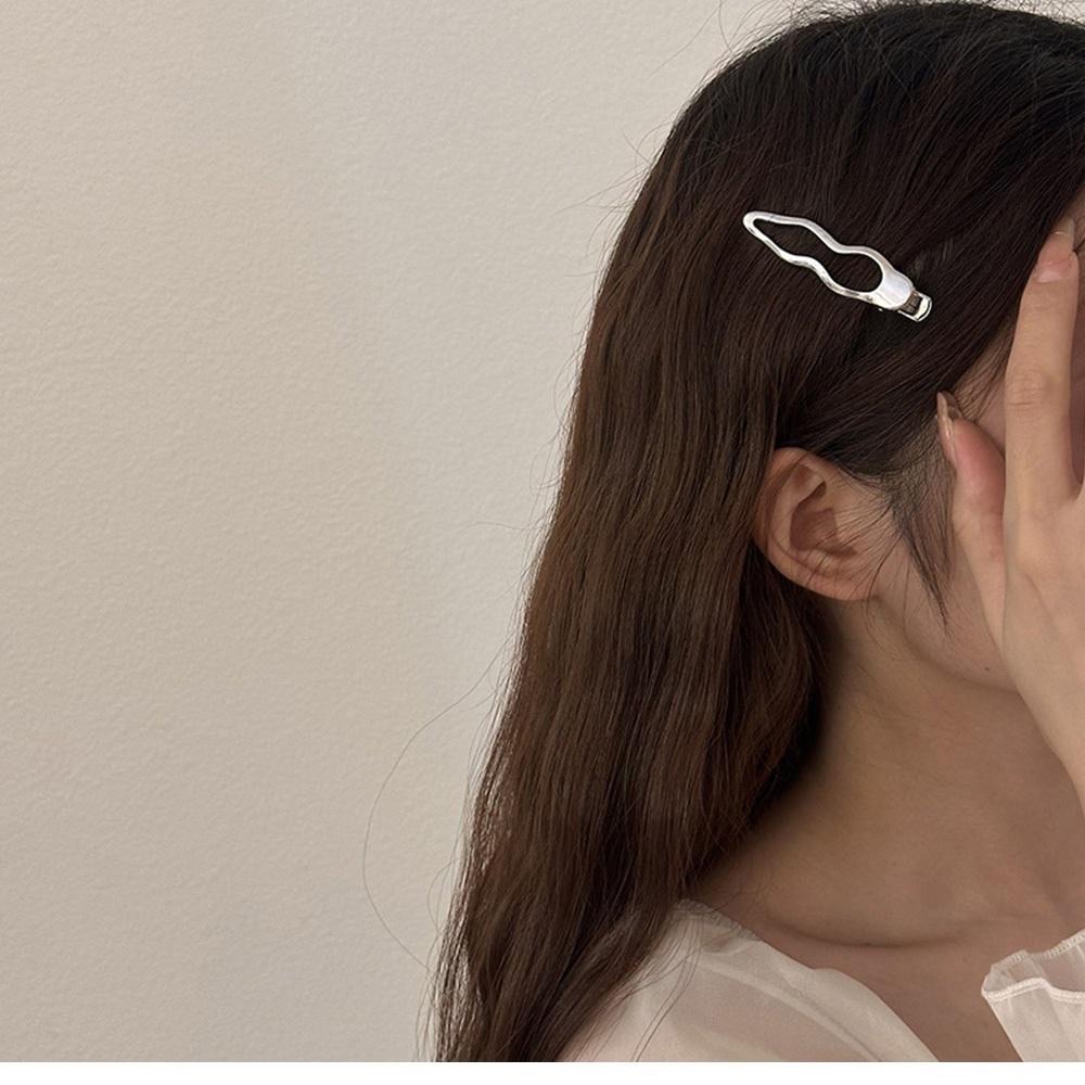 AHUA 阿華有事嗎 金屬縷空波浪髮夾 E0113可愛 百搭 少女 髮夾 瀏海夾 髮飾 配件-細節圖5