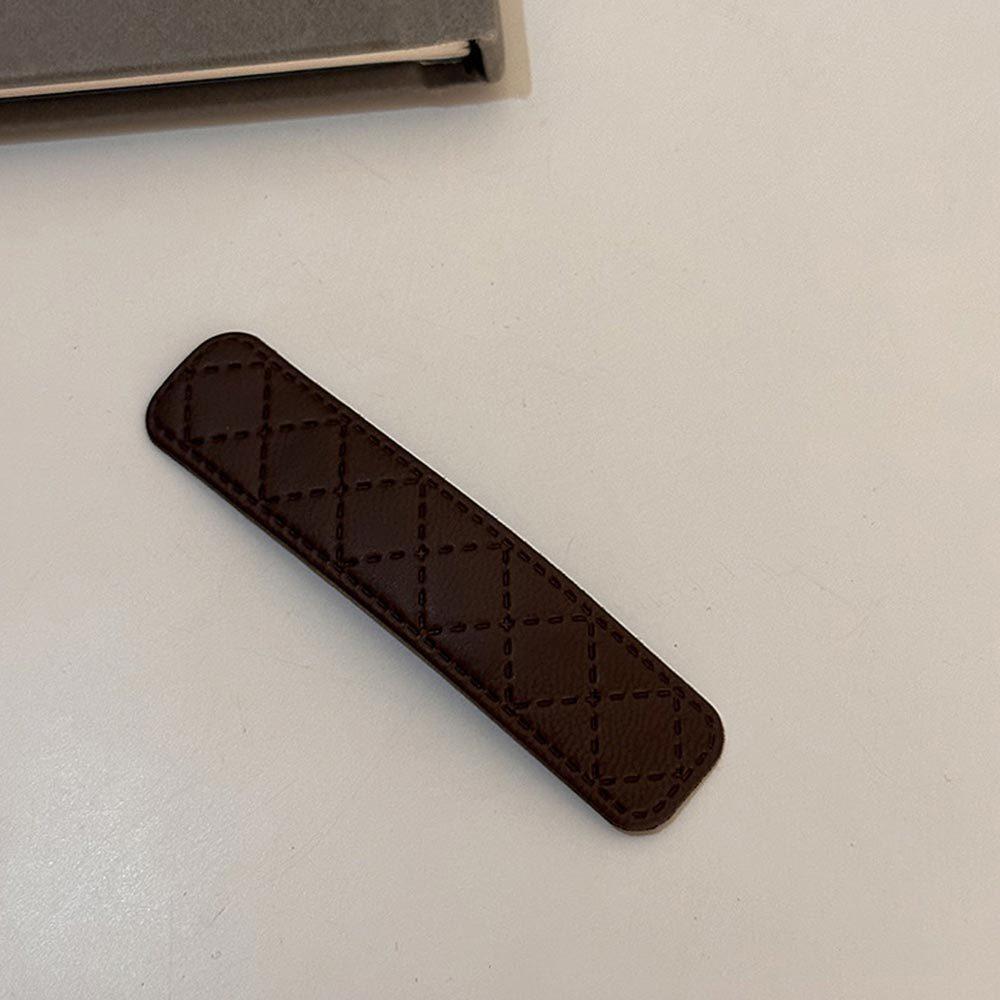 AHUA 阿華有事嗎 純色小香風皮質造型髮夾 E0125 可愛 百搭 少女 髮夾 髮飾 配件-細節圖7