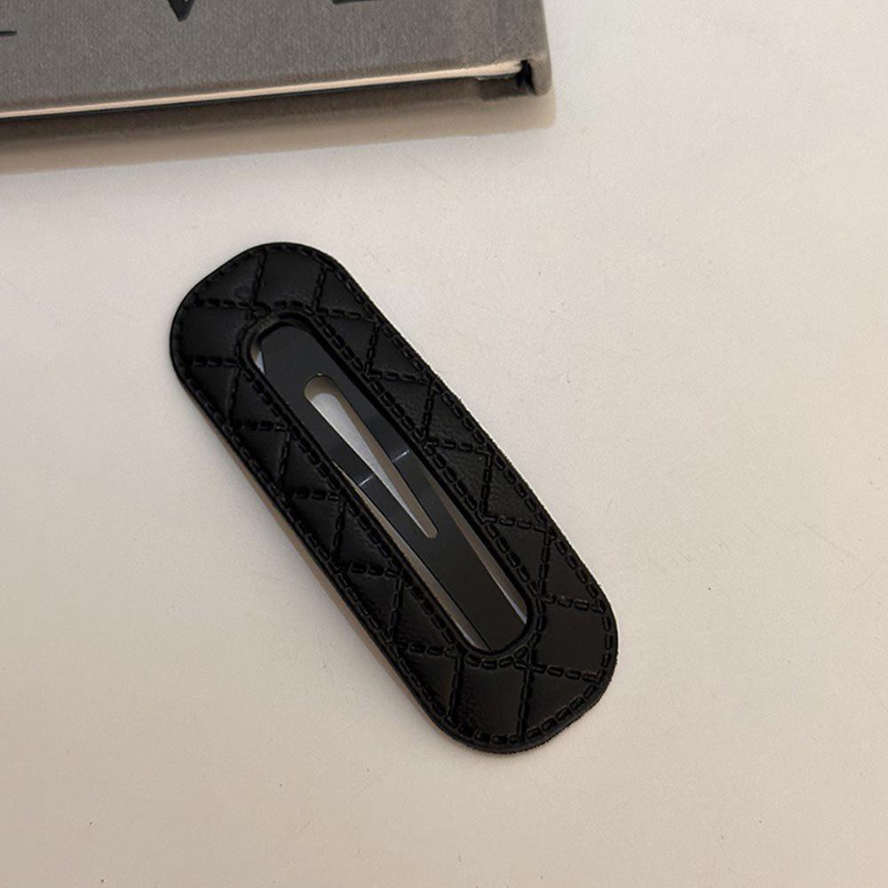 AHUA 阿華有事嗎 純色小香風皮質造型髮夾 E0125 可愛 百搭 少女 髮夾 髮飾 配件-細節圖9