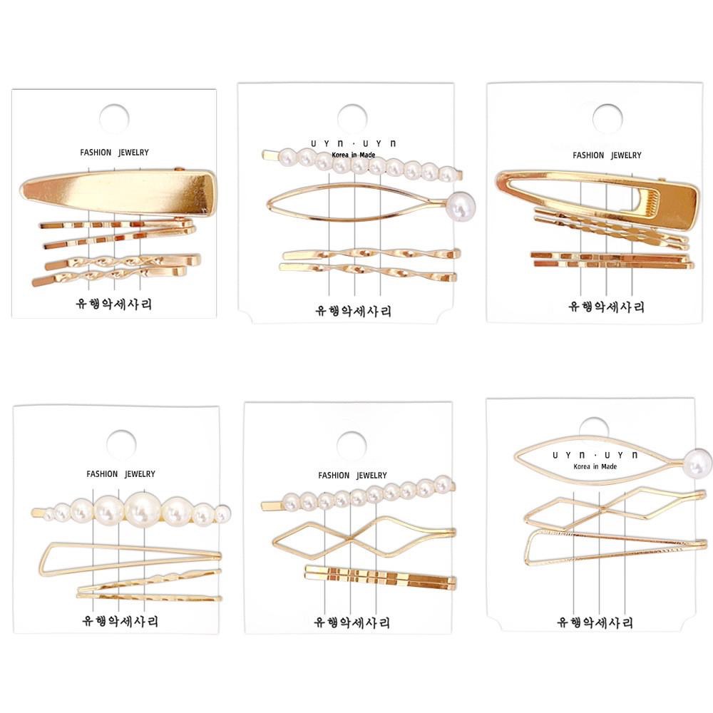 AHUA阿華有事嗎  韓系金屬珍珠髮夾組 E0005 Ins風  百搭金屬夾 日系BB夾 韓妞必備髮飾【新品優惠】-細節圖3