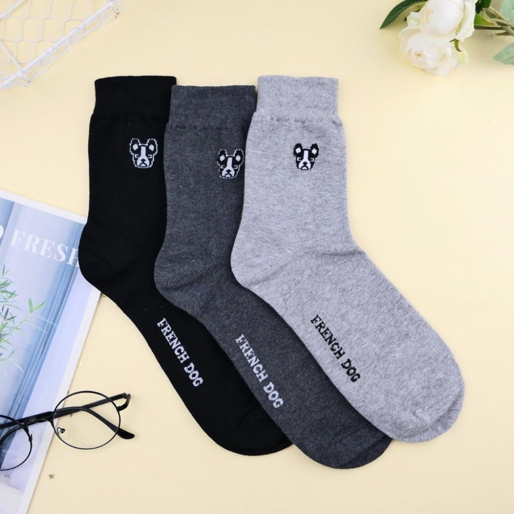 AHUA 阿華有事嗎 純色鬥牛犬小頭男生中筒襪 男襪 K2332 正韓襪子 百搭純棉襪 韓系必備 男襪-細節圖4