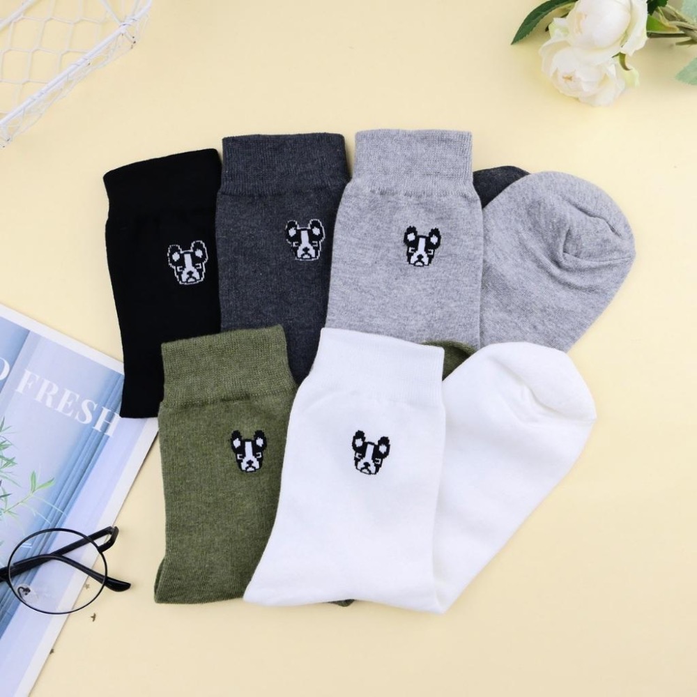 AHUA 阿華有事嗎 純色鬥牛犬小頭男生中筒襪 男襪 K2332 正韓襪子 百搭純棉襪 韓系必備 男襪-細節圖7