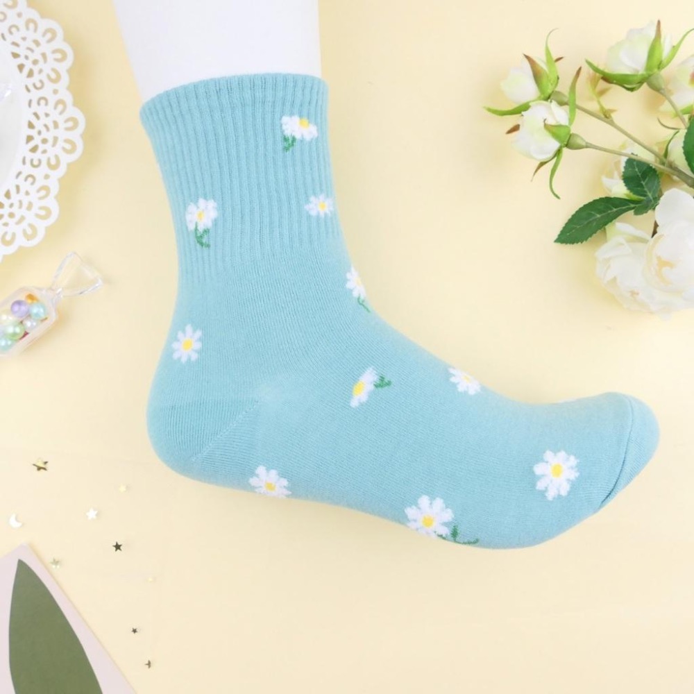 AHUA 阿華有事嗎 滿版立體毛毛花朵中筒襪 K2331 正韓襪子 百搭純棉襪 韓系必備 少女襪-細節圖9