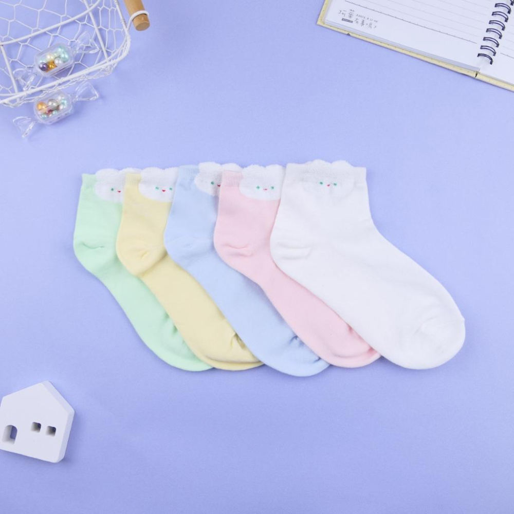 AHUA 阿華有事嗎 立體耳朵毛毛綠眼睛兔兔短襪 K2339 正韓襪子 百搭純棉襪 韓系必備 少女襪-細節圖4