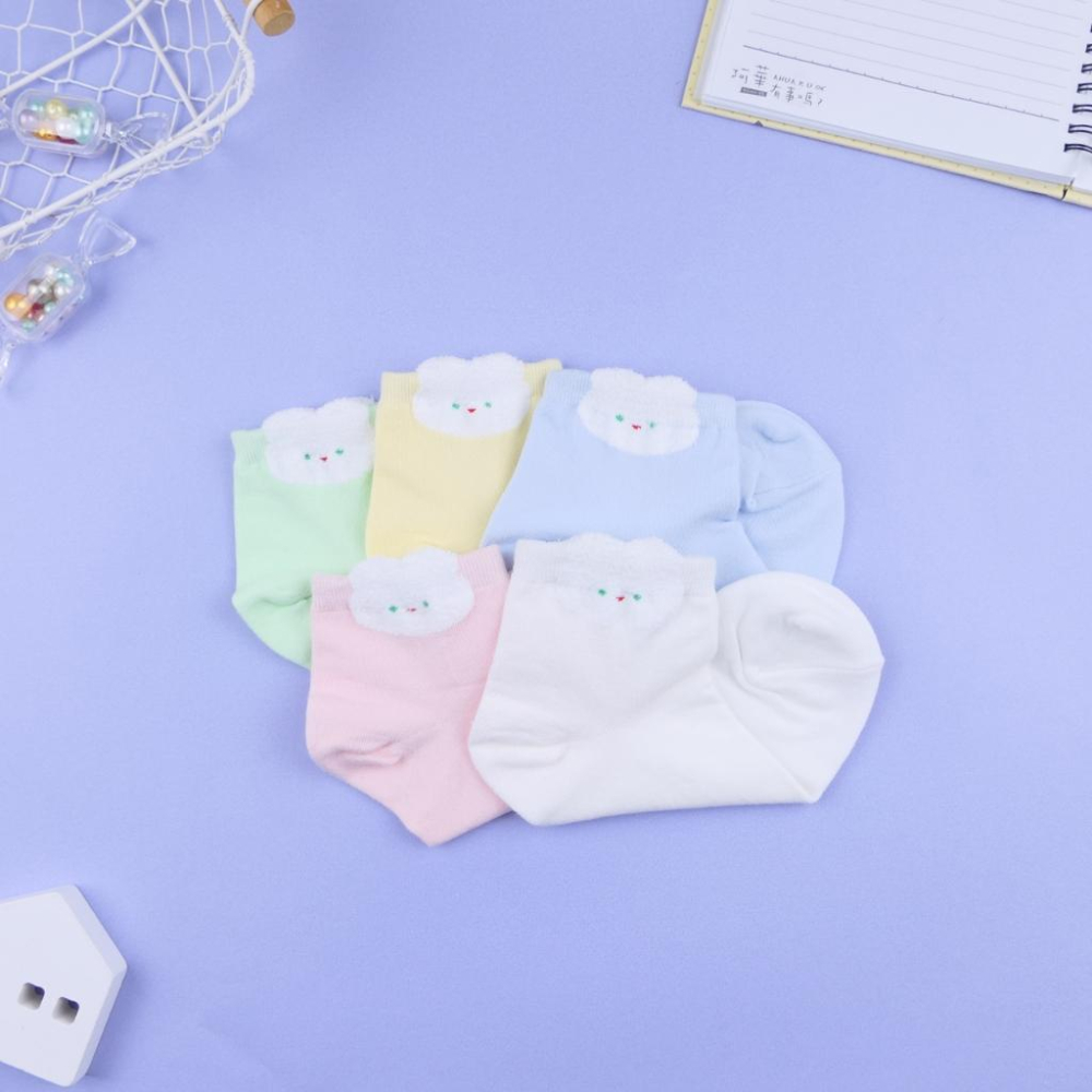 AHUA 阿華有事嗎 立體耳朵毛毛綠眼睛兔兔短襪 K2339 正韓襪子 百搭純棉襪 韓系必備 少女襪-細節圖5