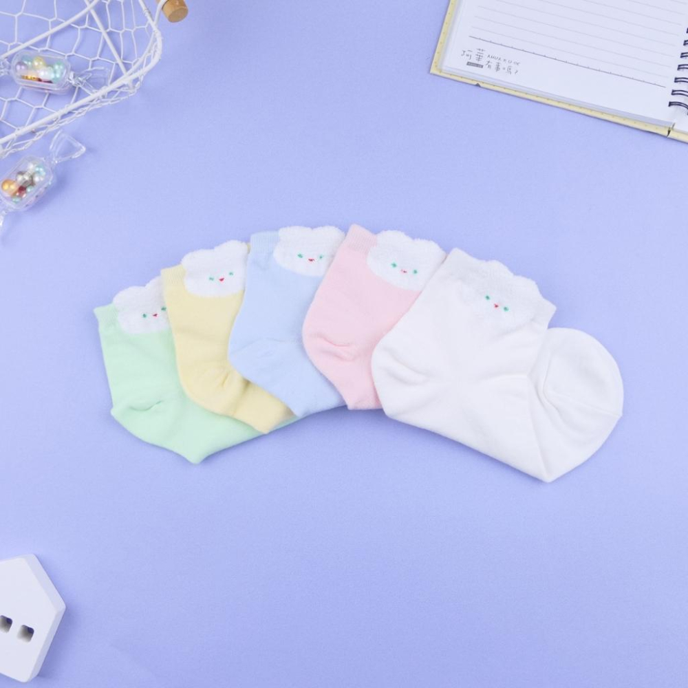 AHUA 阿華有事嗎 立體耳朵毛毛綠眼睛兔兔短襪 K2339 正韓襪子 百搭純棉襪 韓系必備 少女襪-細節圖6