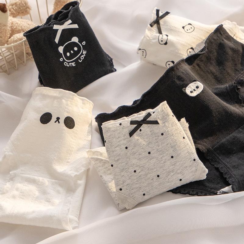 AHUA 阿華有事嗎 可愛小熊貓透氣蕾絲花邊內褲 I0090 女生內褲  流行少女內褲 可愛內褲-細節圖3