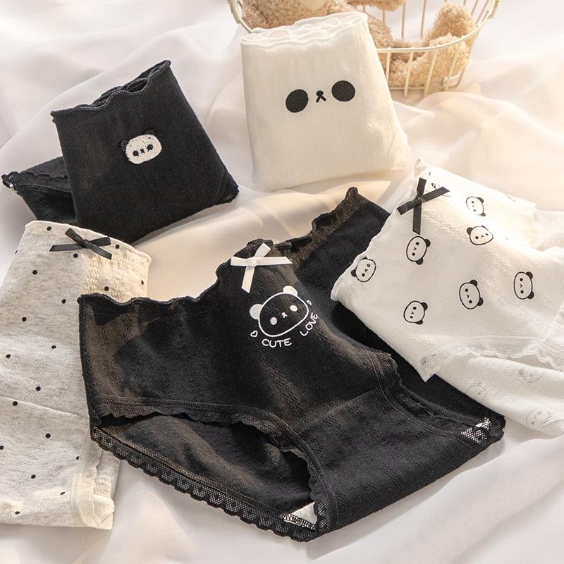 AHUA 阿華有事嗎 可愛小熊貓透氣蕾絲花邊內褲 I0090 女生內褲  流行少女內褲 可愛內褲-細節圖5