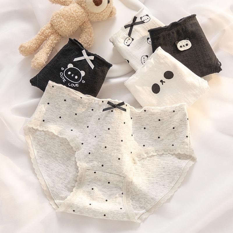 AHUA 阿華有事嗎 可愛小熊貓透氣蕾絲花邊內褲 I0090 女生內褲  流行少女內褲 可愛內褲-細節圖6