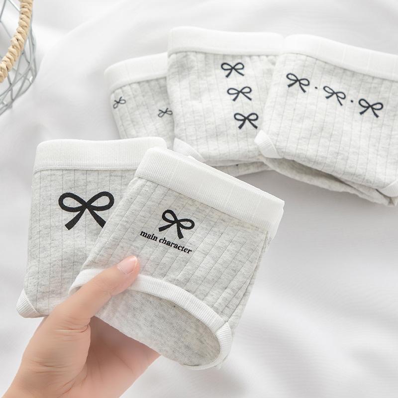 AHUA 阿華有事嗎 麻花灰簡約蝴蝶結系列少女內褲 I0089 女生內褲  流行少女內褲 可愛內褲-細節圖3