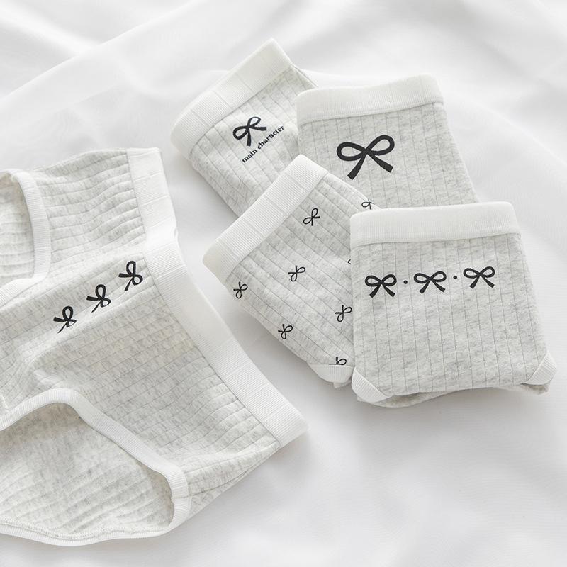 AHUA 阿華有事嗎 麻花灰簡約蝴蝶結系列少女內褲 I0089 女生內褲  流行少女內褲 可愛內褲-細節圖7