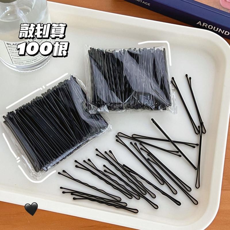 AHUA 阿華有事嗎 黑色一字髮夾40入盒裝 E0139 韓系可愛 百搭 少女 髮夾 髮飾 配件-細節圖9