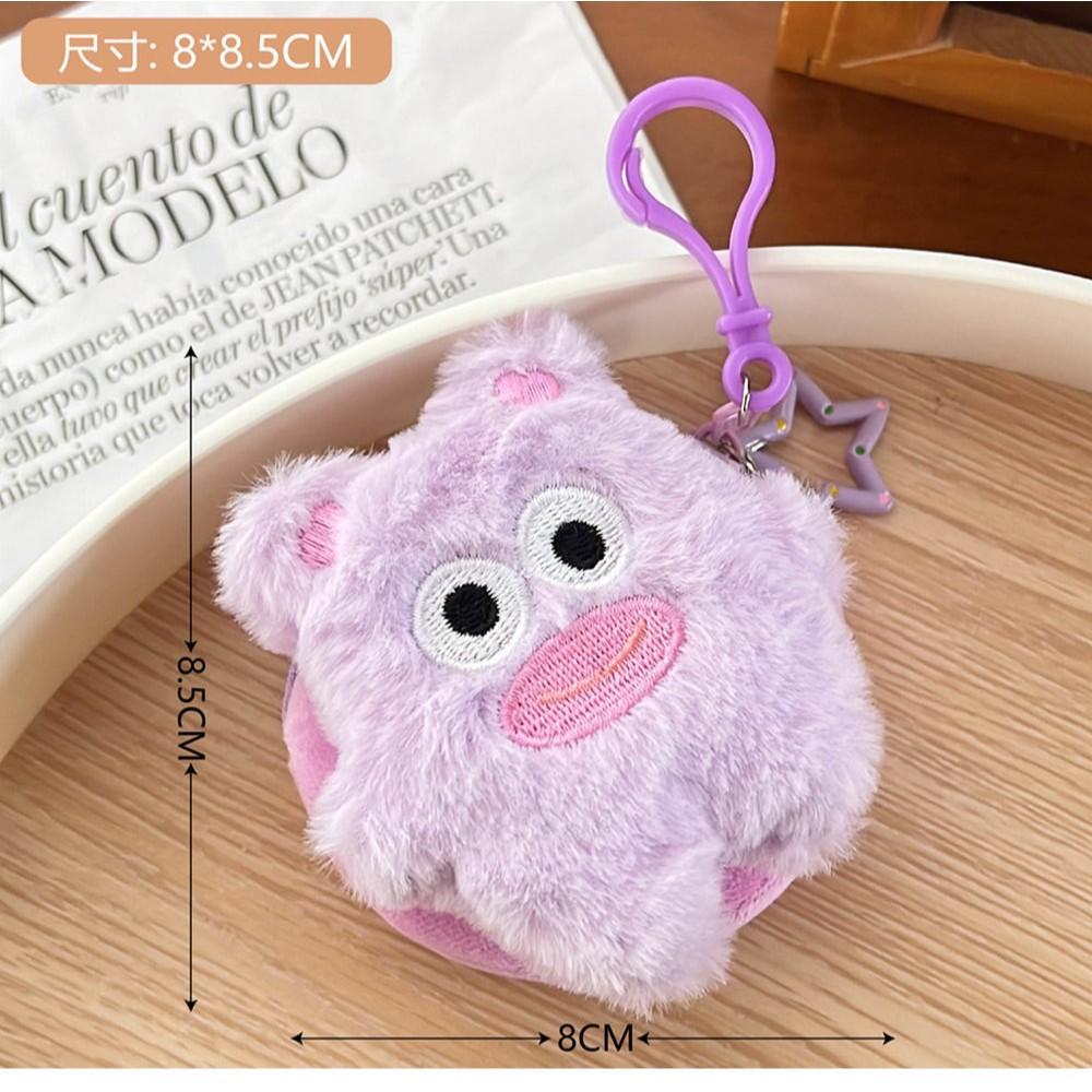 AHUA 阿華有事嗎 立體多巴胺毛絨怪獸耳機零錢包 B0106 可愛 掛飾 收納包 零錢包-細節圖9