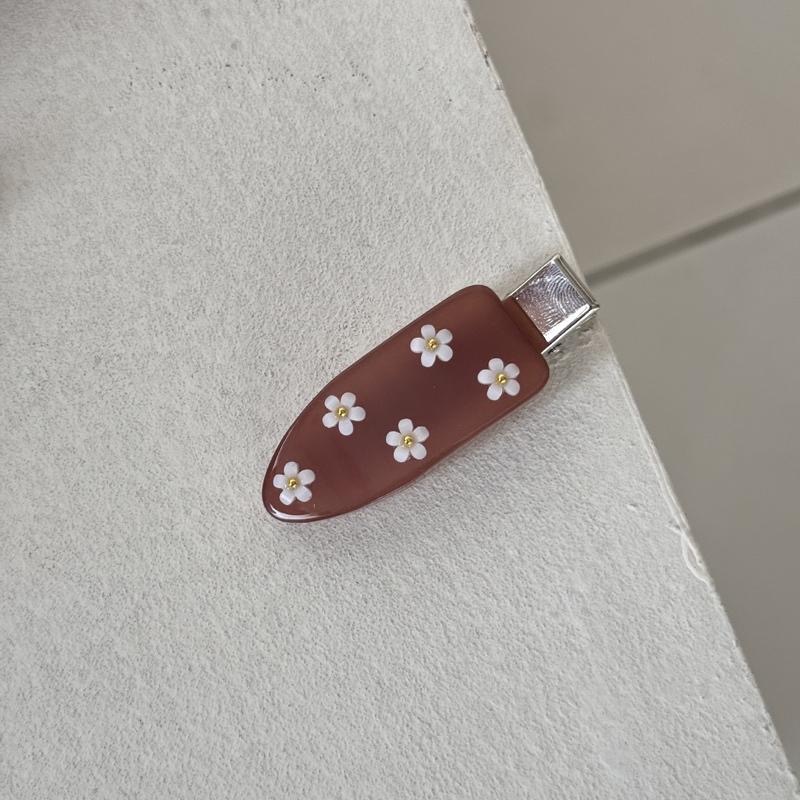 AHUA 阿華有事嗎 滿版立體小白花無痕髮夾E0169 韓系可愛 百搭 少女 髮夾 髮飾 配件-細節圖6