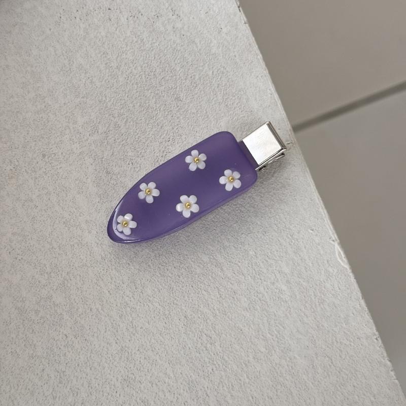 AHUA 阿華有事嗎 滿版立體小白花無痕髮夾E0169 韓系可愛 百搭 少女 髮夾 髮飾 配件-細節圖9