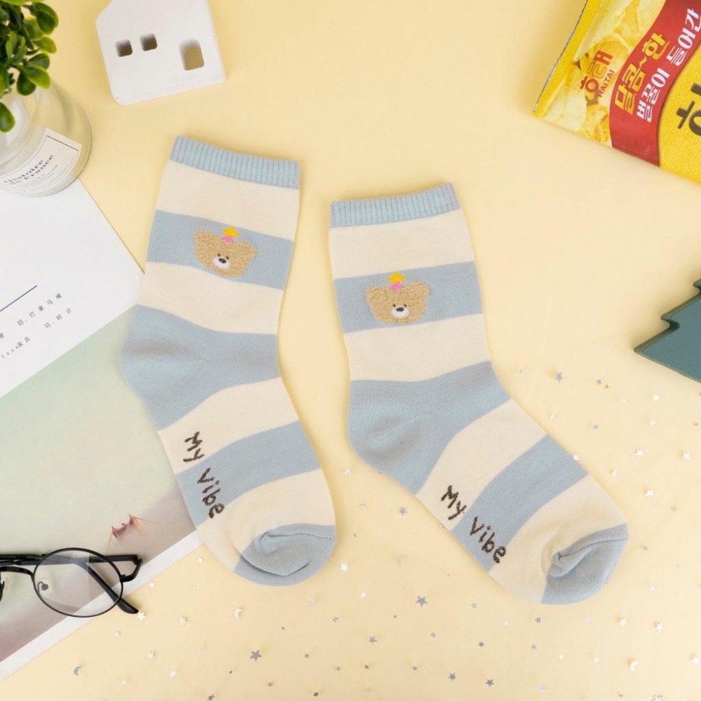 AHUA 阿華有事嗎 My vibe立體毛毛動物中筒襪 K2406 正韓襪子 百搭純棉襪 韓系必備 少女襪-細節圖7