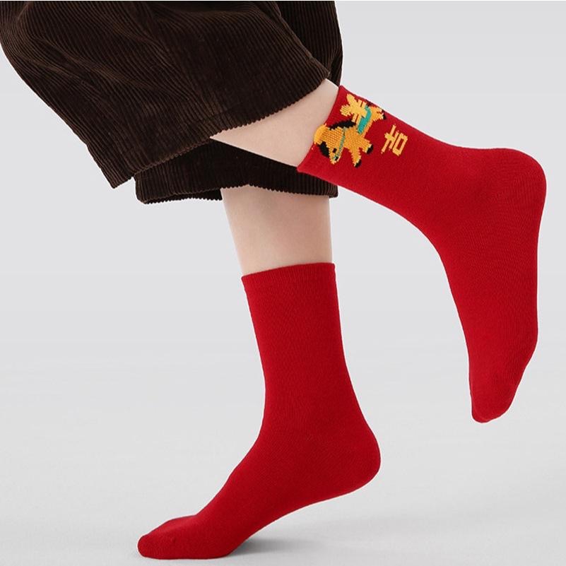 AHUA 阿華有事嗎 金馬送福新年兒童中筒襪(五雙組) SCD0021 童襪 新年襪 馬年限定-細節圖4