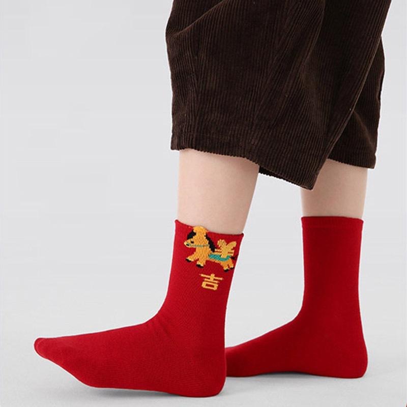 AHUA 阿華有事嗎 金馬送福新年兒童中筒襪(五雙組) SCD0021 童襪 新年襪 馬年限定-細節圖6