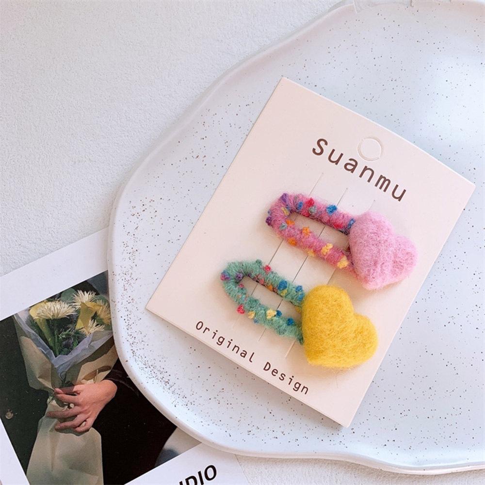 AHUA  兒童羊毛氈彩色愛心BB髮夾 兒童髮飾 造型髮夾 親子穿搭 TT0044 阿華有事嗎-細節圖4
