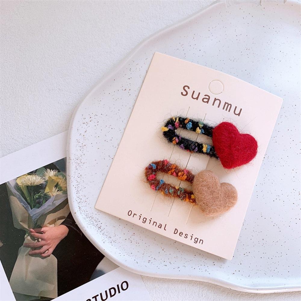 AHUA  兒童羊毛氈彩色愛心BB髮夾 兒童髮飾 造型髮夾 親子穿搭 TT0044 阿華有事嗎-細節圖5