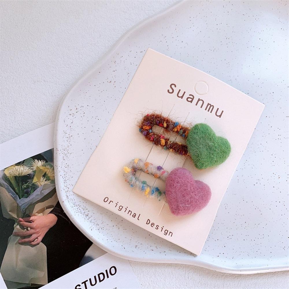 AHUA  兒童羊毛氈彩色愛心BB髮夾 兒童髮飾 造型髮夾 親子穿搭 TT0044 阿華有事嗎-細節圖6