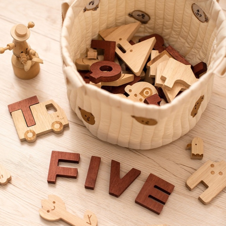 木質 兒童 26個英文字母 早教益智 玩具 數字 積木 益智拼圖 拼單詞遊戲-細節圖6
