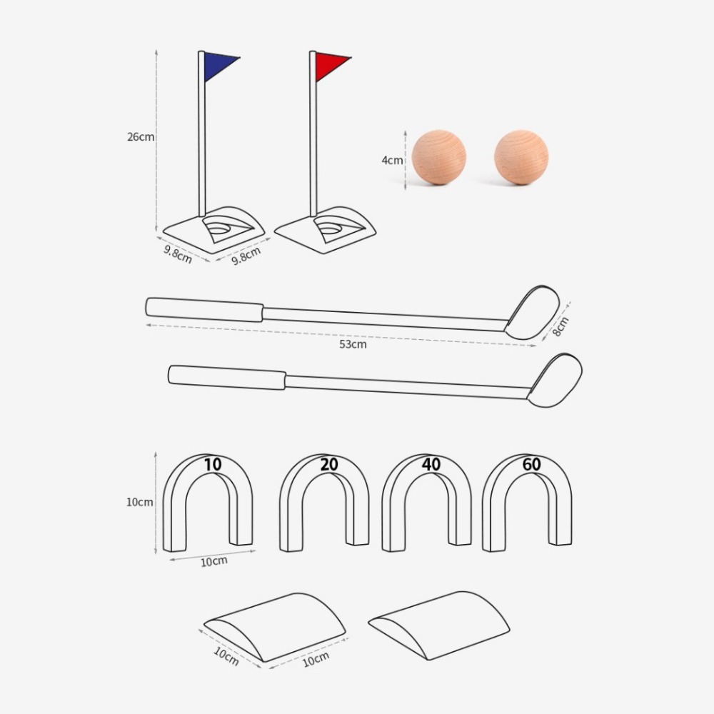 木質高爾夫套裝 兒童仿真高爾夫球 戶外 親子互動 健身運動 室內玩具 生日禮物 送禮-細節圖7