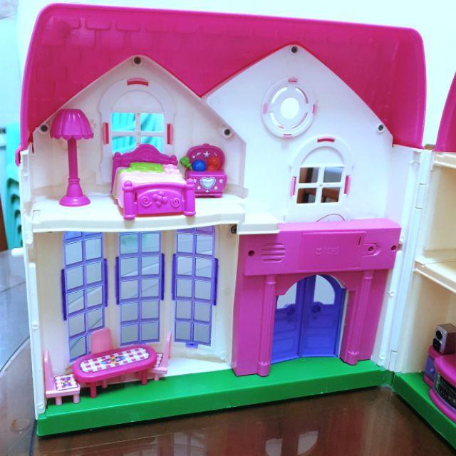 【♥薇樂園】雙層別墅娃娃屋 | 按門鈴叮咚叮咚、路燈亮~絕版娃娃屋，女孩家家酒最愛，兩層透天別墅-細節圖4
