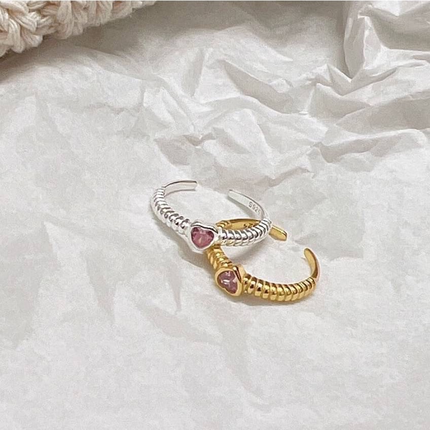 💖粉色鋯石愛心戒指💖-細節圖2