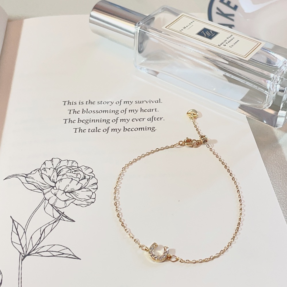 🤍氣質馬蹄小鋯石細手鍊 金色U型手鍊 C型手鍊細手鍊💛-細節圖2