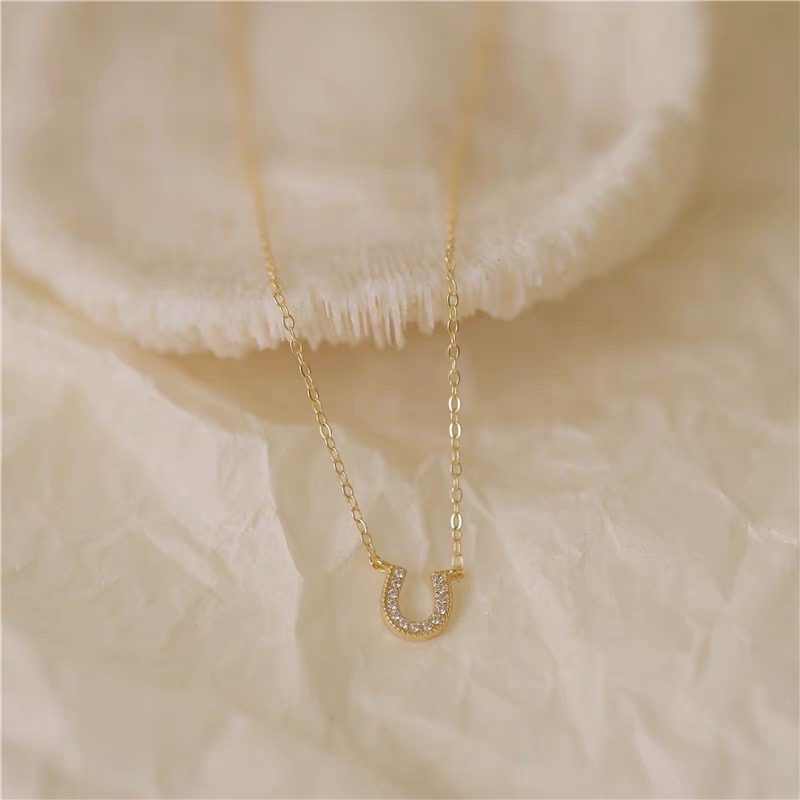 🤍氣質馬蹄小鋯石細手鍊 金色U型手鍊 C型手鍊細手鍊💛-細節圖4