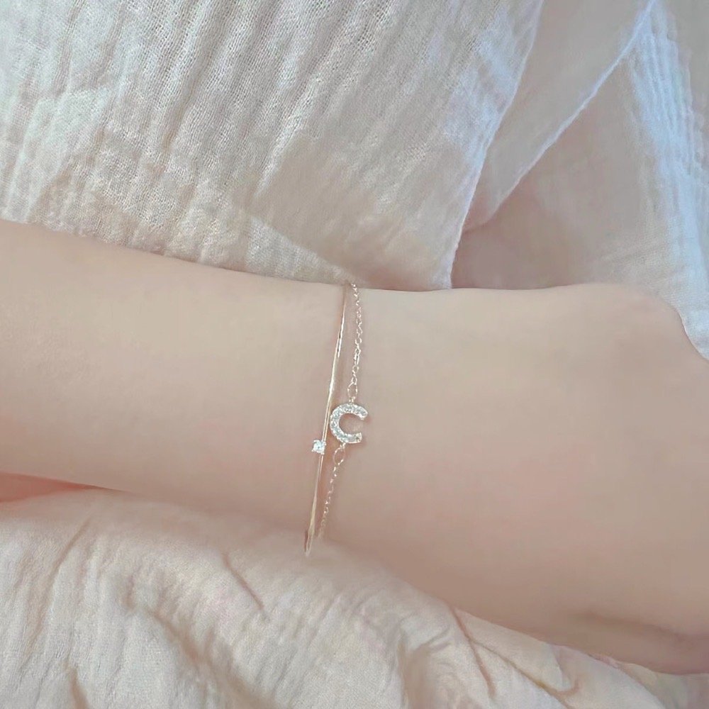 🤍氣質馬蹄小鋯石細手鍊 金色U型手鍊 C型手鍊細手鍊💛-細節圖5